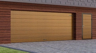 Секционные ворота DoorHan структура дерево